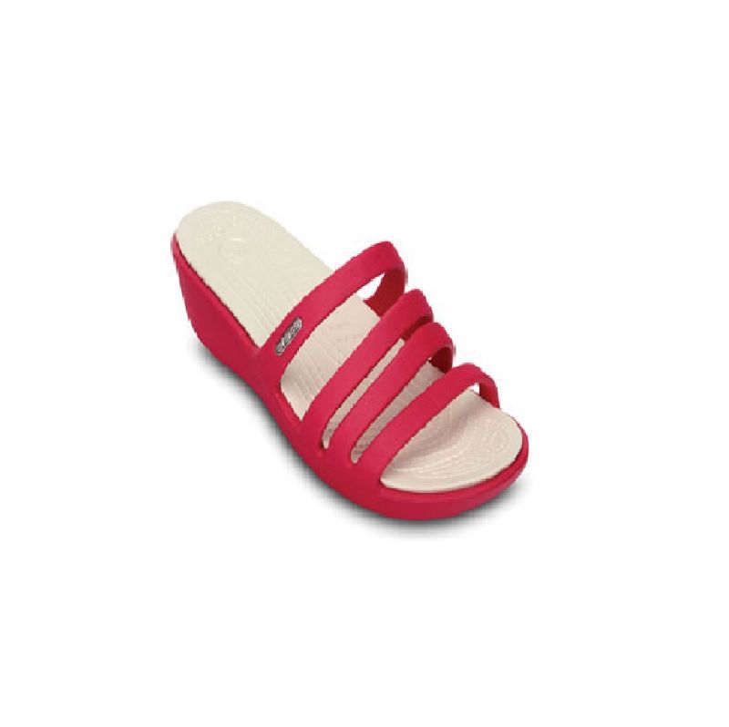Crocs Womens Rhonda Wedge Sandal Raspberry/Oyster UK 9 EUR 42-43 US W11 (14706-48T)